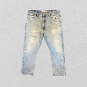 39x31.5 Vintage Levi&#39;s 505 Jeans Dirty Used Blue Denim Red Tab Faded Denim Grunge Style Vintage Denim Unisex Jeans