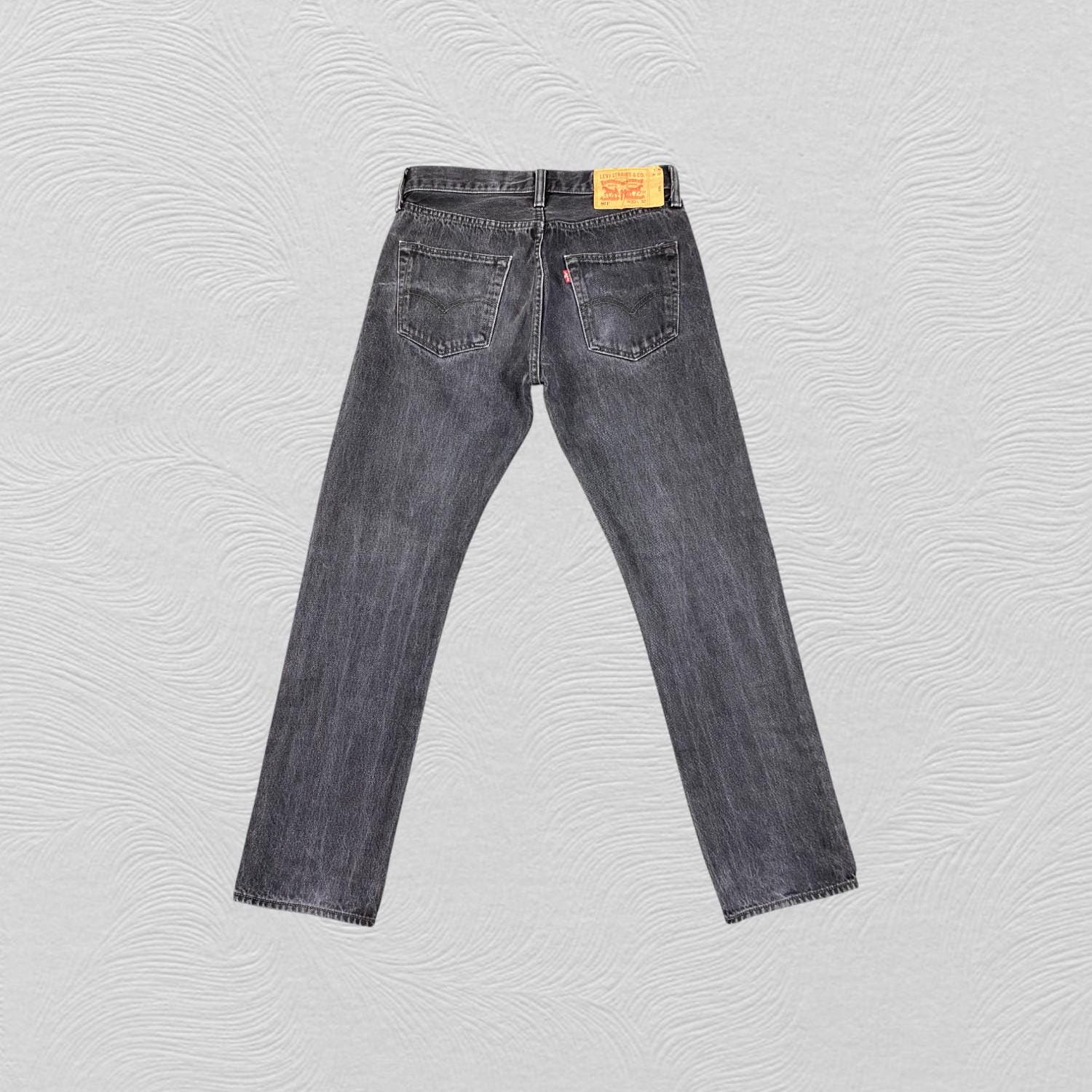 Size 30x30 Vintage Levis 501 Jeans Black Distressed Denim Red Tab