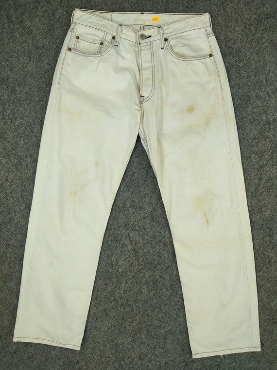 Levi's white on sale jeans 501