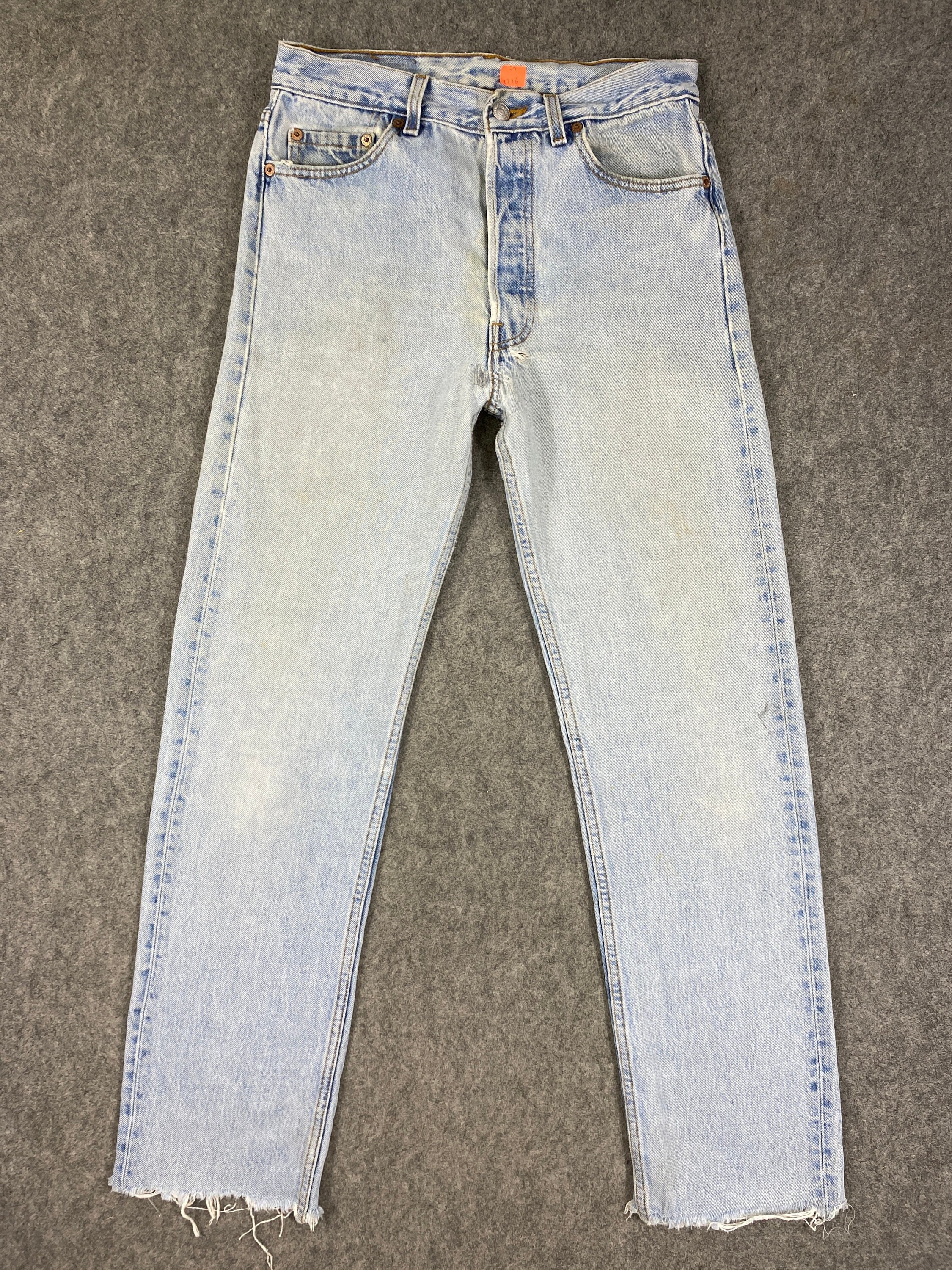 Vintage Levi's 501 Jeans 30x30 Light Blue Wash Denim Red | Etsy
