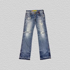 Vintage Levis Lady Style Distress Jeans Y2K Low Rise Bootcut Denim