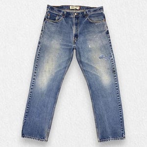 38x31 Vintage Levi&#39;s 505 Jeans Distressed Blue Denim Red Tab Faded Denim Grunge Style Vintage Denim Unisex Jeans