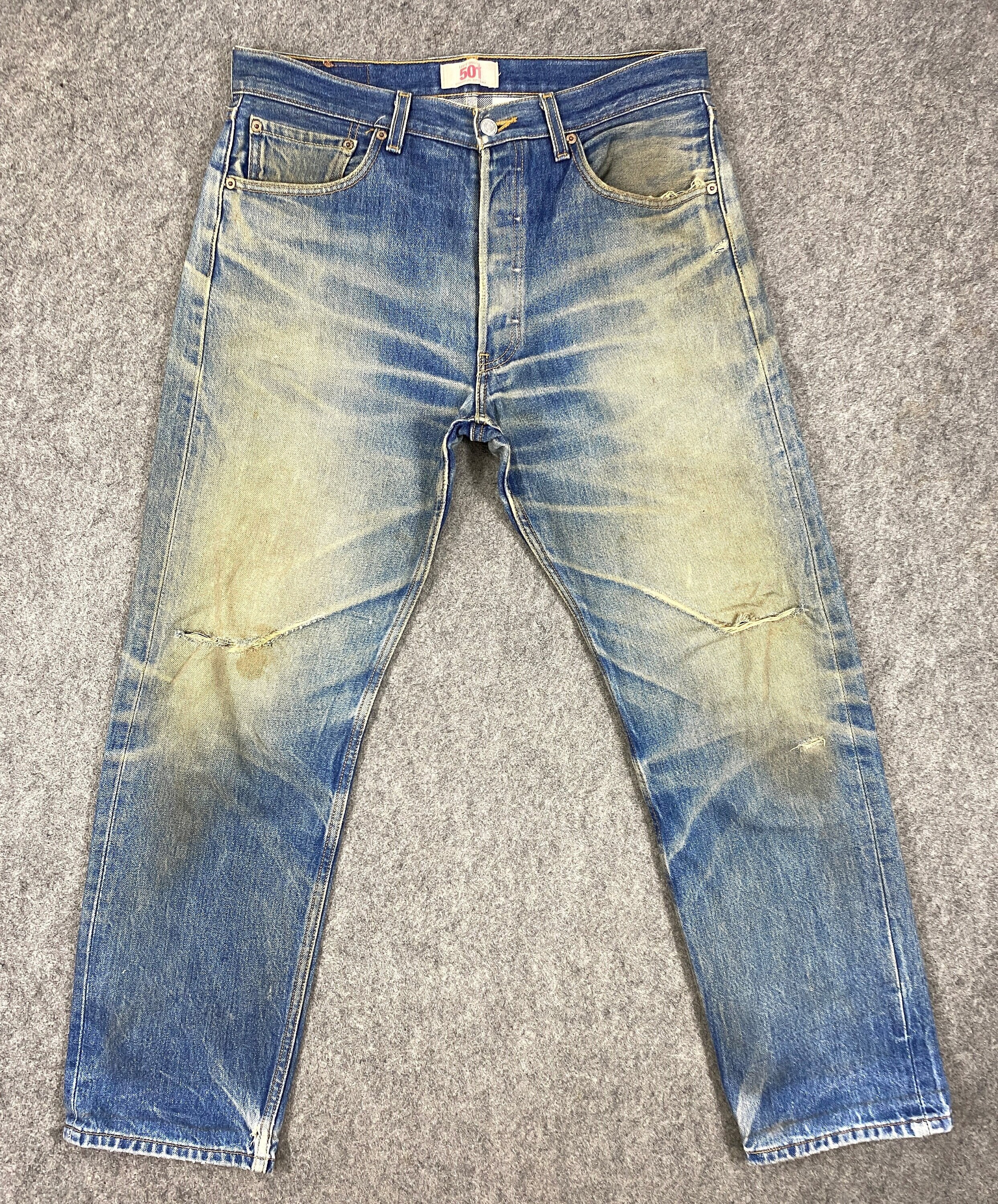 Dirty Faded Blue Vintage Levis 501 Jeans 33x29 JN3134 Blue - Etsy