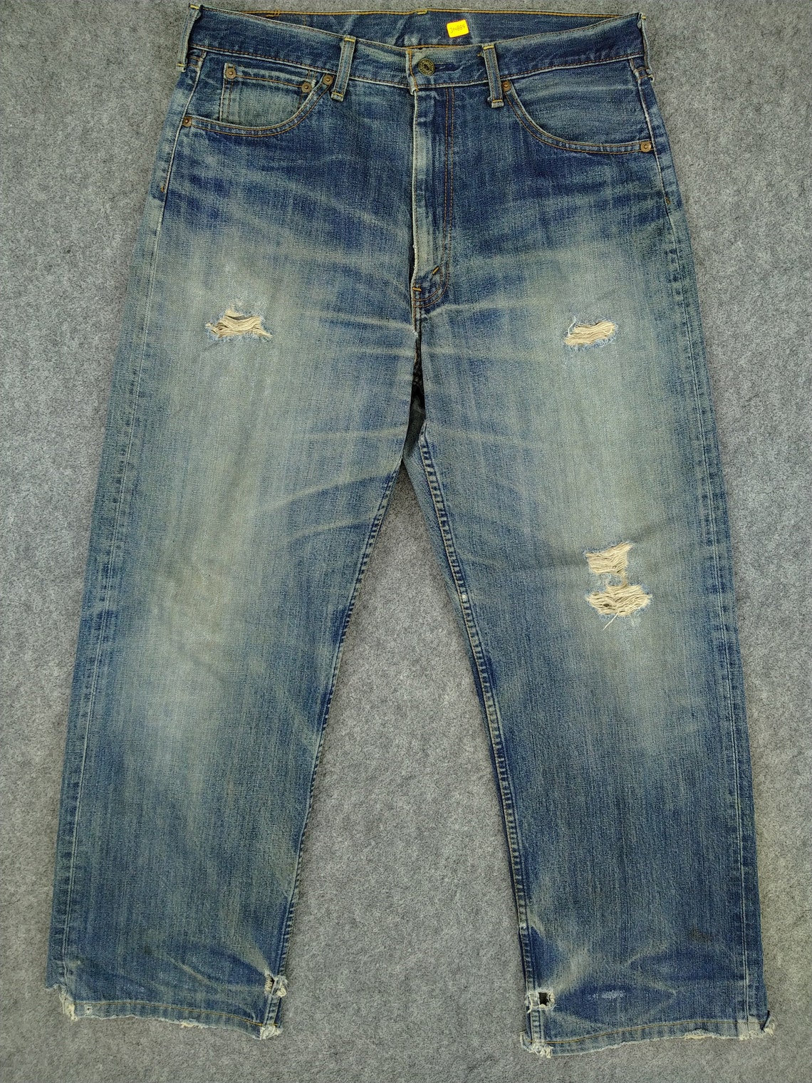 Vintage Levi's 504 Jeans 35x29.5 Distressed Denim Red Tab | Etsy