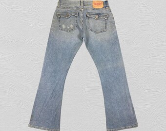 Vintage Levi's 527 Slouch Flare Jeans Light Wash Distressed Denim