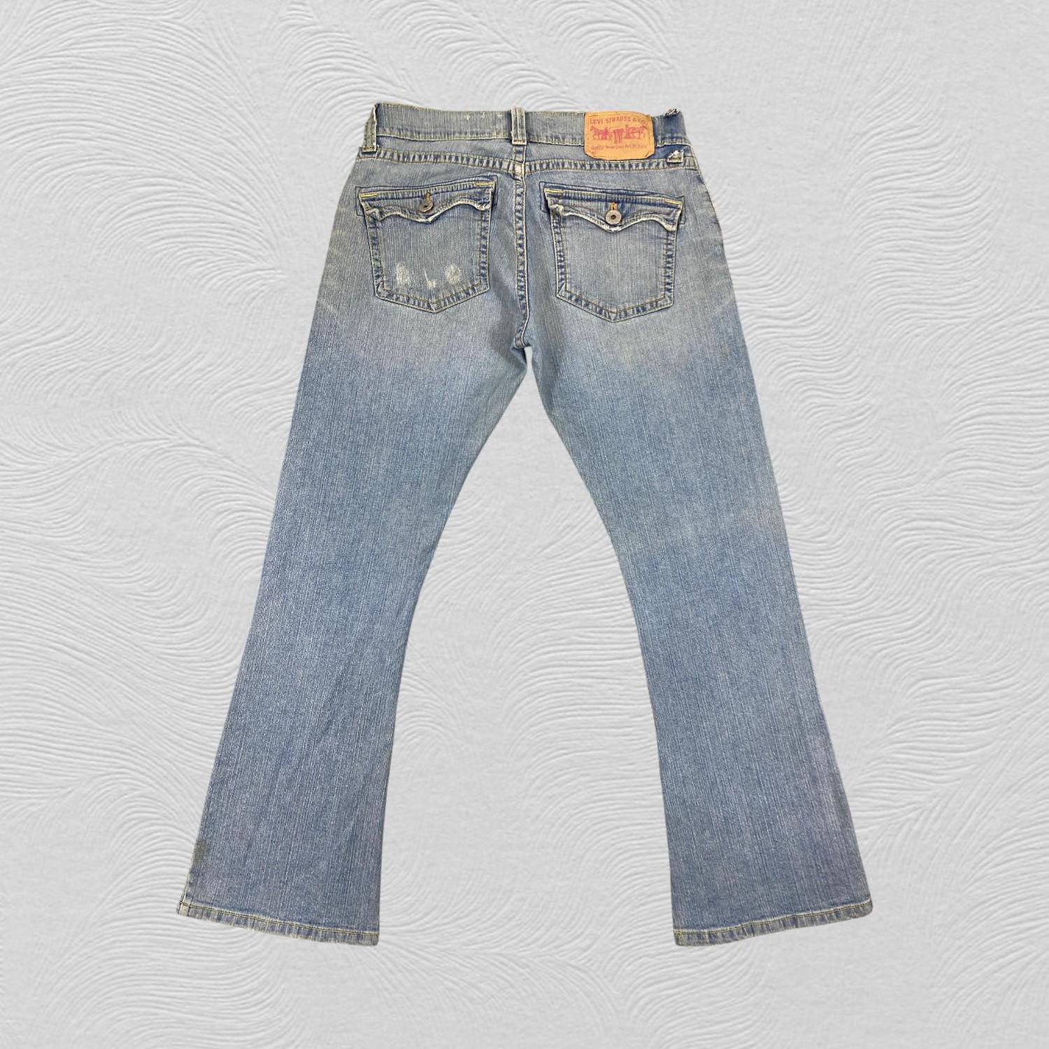 Vintage Levi's 527 Slouch Flare Jeans Light Wash Distressed Denim