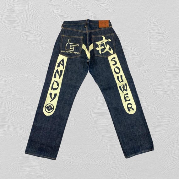 Size 32x30.5 Vintage Evisu Yamane Shootboxing Jeans Made in Japan