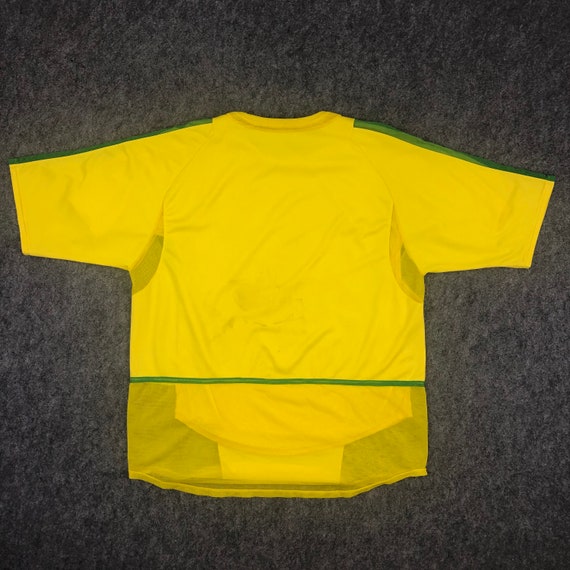 Rare Vintage 2002-2004 Brazil Nike Football Shirt Signed Authentic Brasil National Team Jersey YellowGreen Size L Retro Soccer Ginga Style View 4