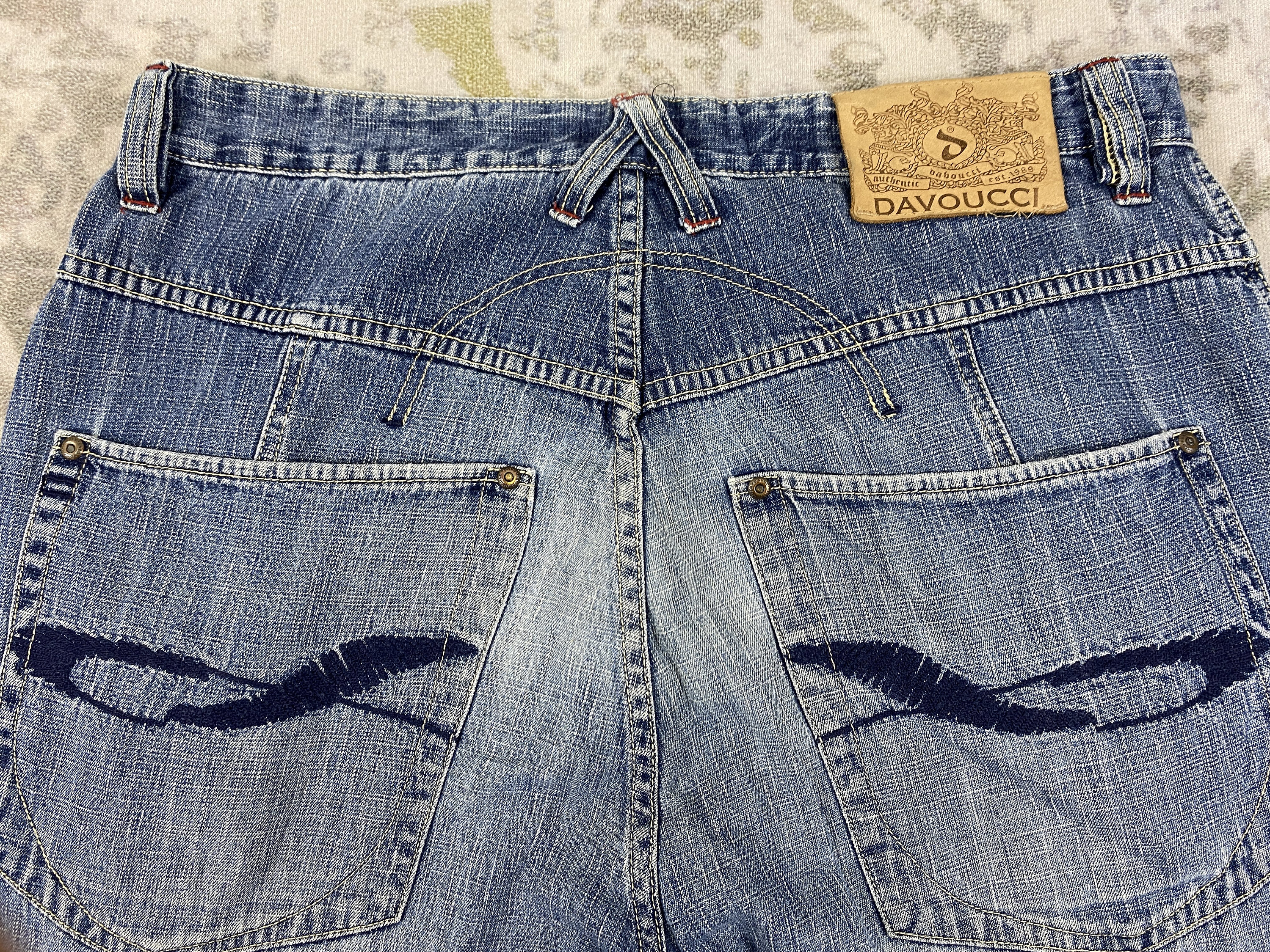 Vintage Davoucci Jeans Baggy 90s Hip Hop Streetwear Embroidered 