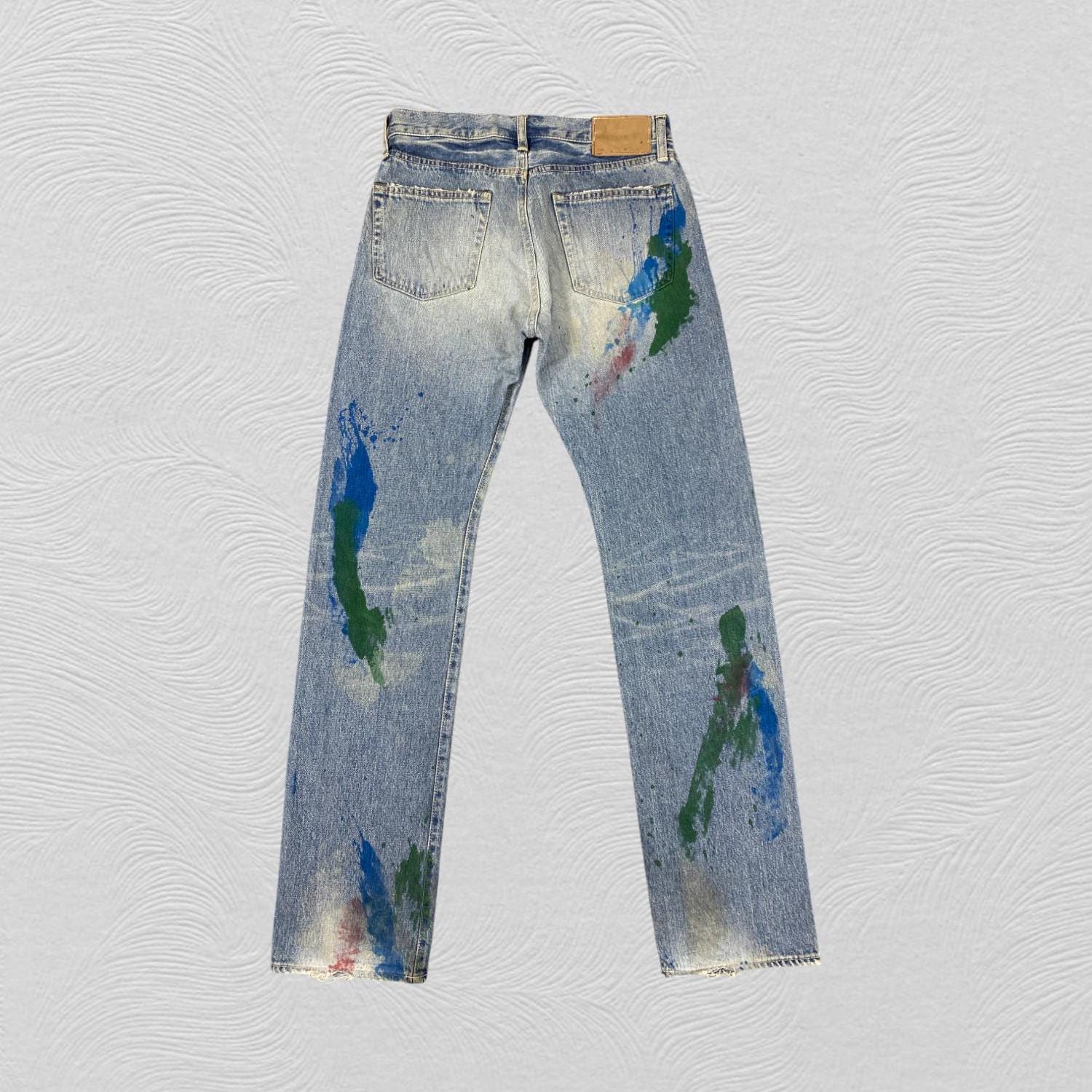 パンツ grunge dyed jeans 2000 2000s Embroidered Distressed Japanese Jeans – Rogue