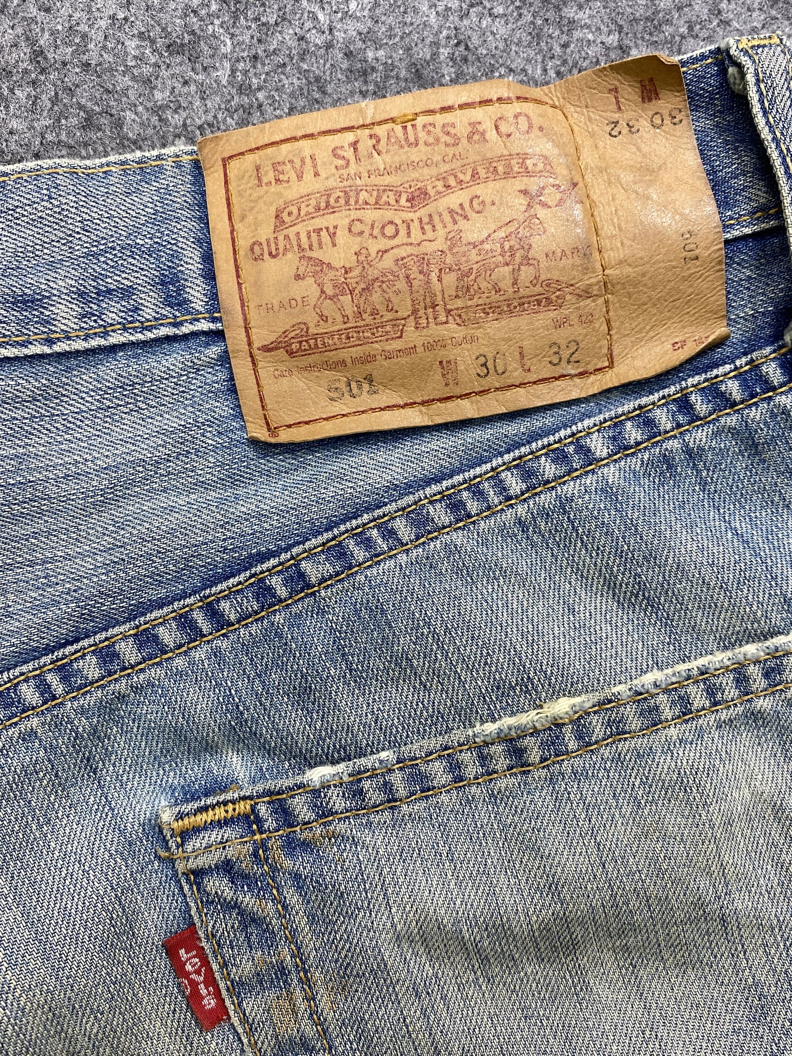Vintage Levi's 501 Jeans 30x30 Dirty Used Blue Denim Red Etsy UK