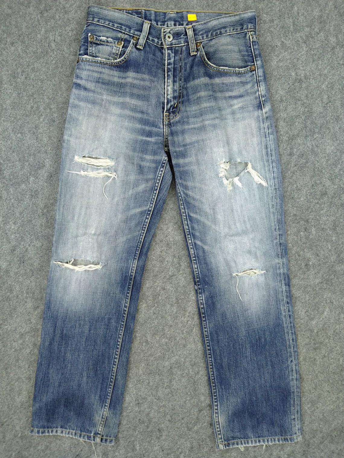 Levi's 502 Distressed Ripped Denim 30x28.5 Red Tab Faded - Etsy