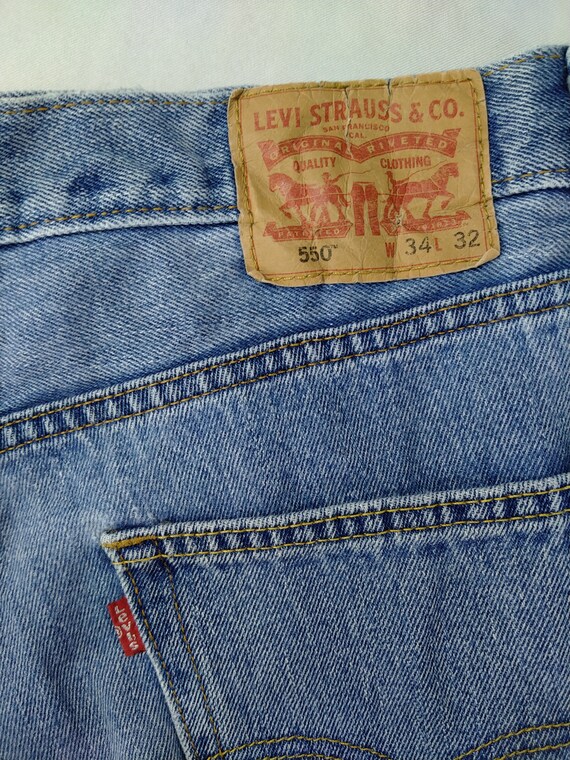 34x31.5 Vintage Levi's 550 Denim Red Tab Faded De… - image 8