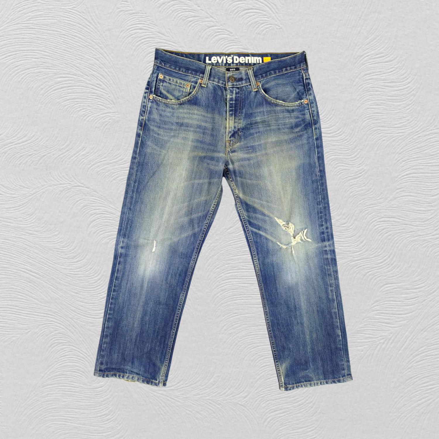 鬼フェード◎ Levi's 503 Faded Wide Denim Pants Vintage 90s Levis 503 Japan Faded Wash Distress | Depop