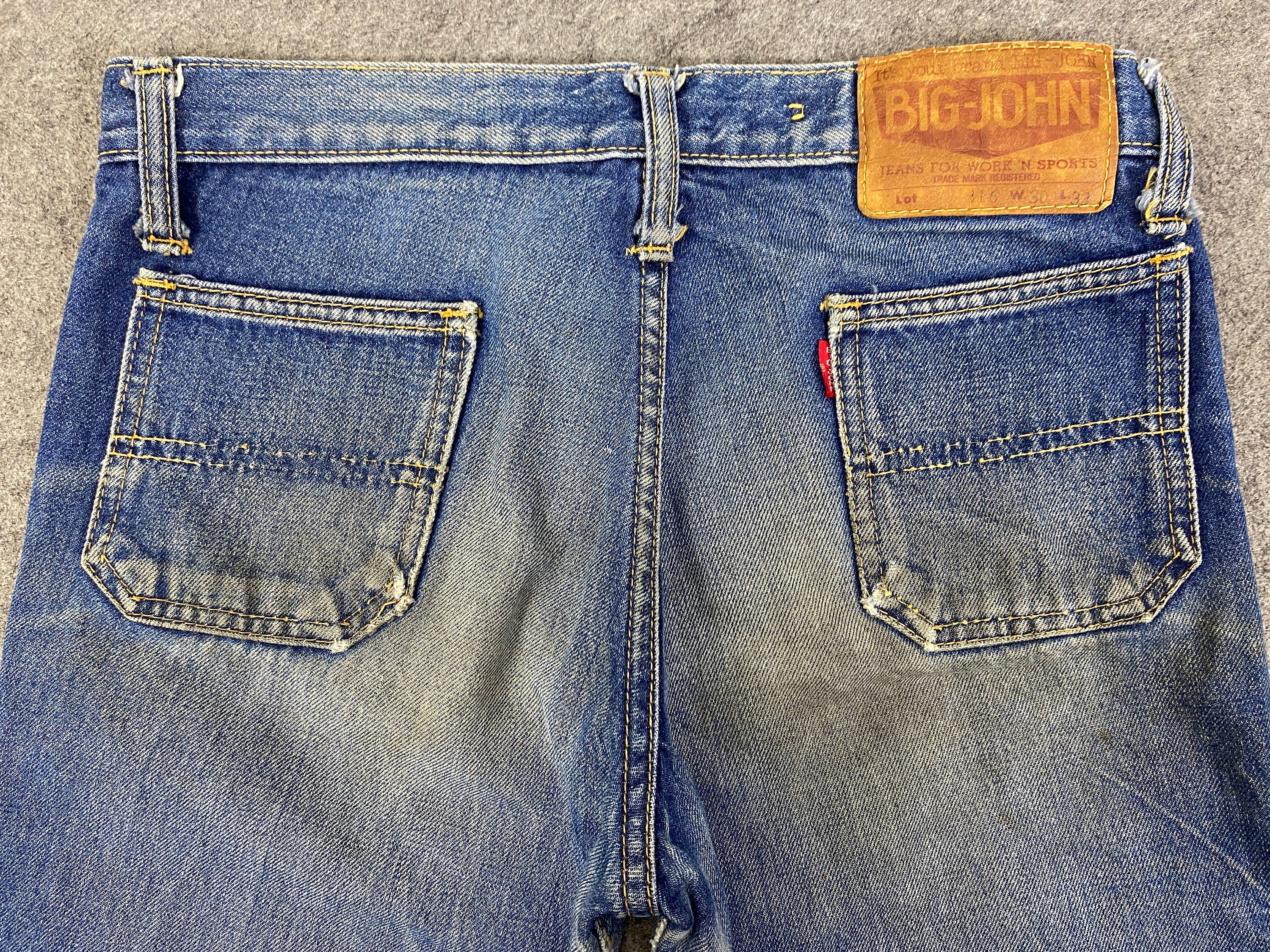 29x28.5 Faded Blue Vintage Big-john Bell Bottom Flare Bush
