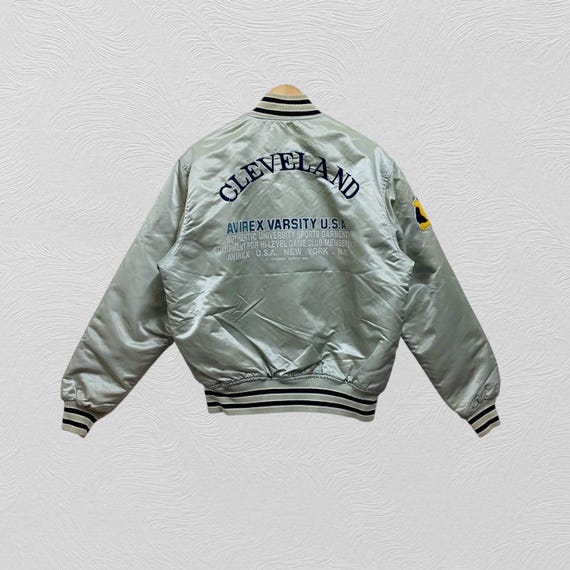 Vintage 90s Avirex Cleveland Varsity Bomber Jacket Size Xlarge