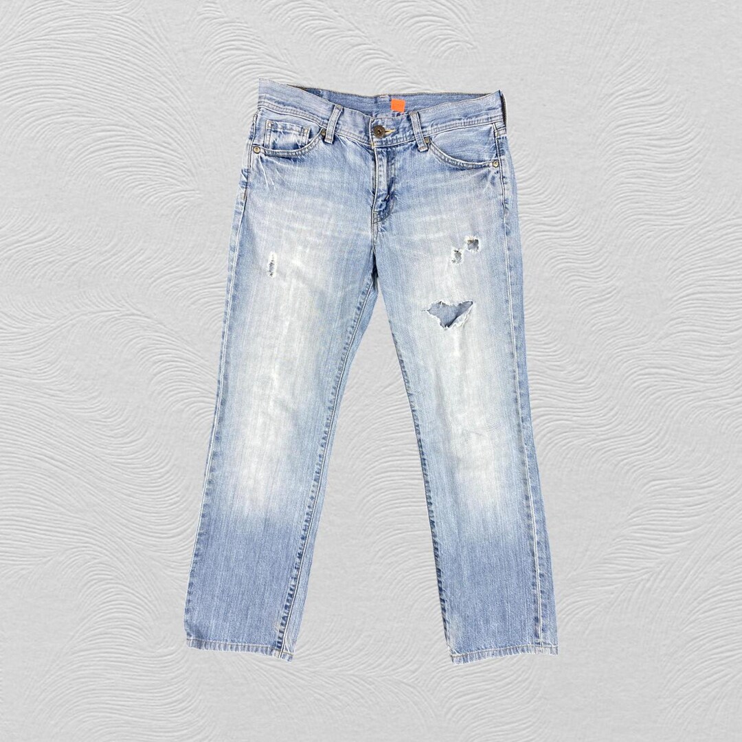 【COLOR iN ID】Step vintage denim jeans Size 29x31.5 Vintage Levi's 551ZXX Faded Blue Jeans Relaxed