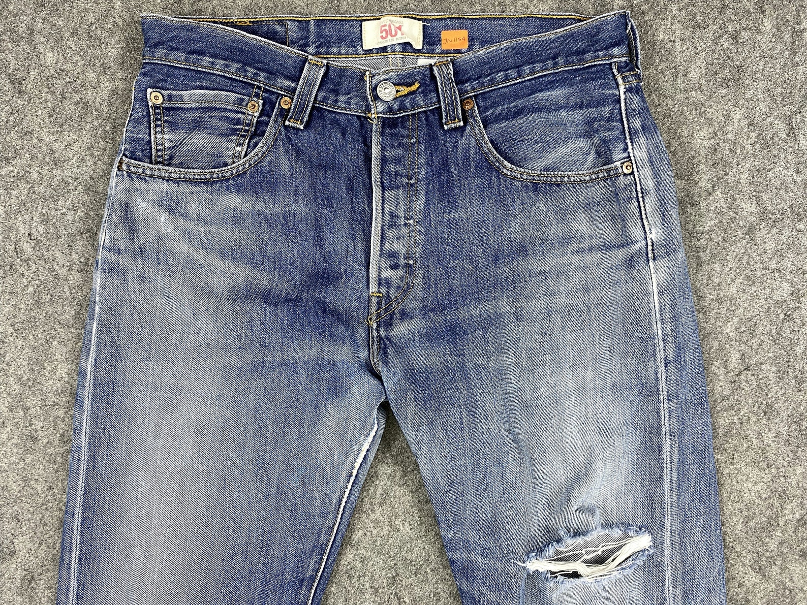 Vintage Levi's 501 Jeans 32x32 Blue Distressed Denim Red - Etsy