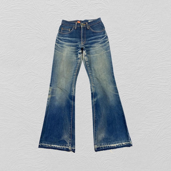 Vintage 90s Bobson Flare Jeans Men Women Size 26, High Waisted 