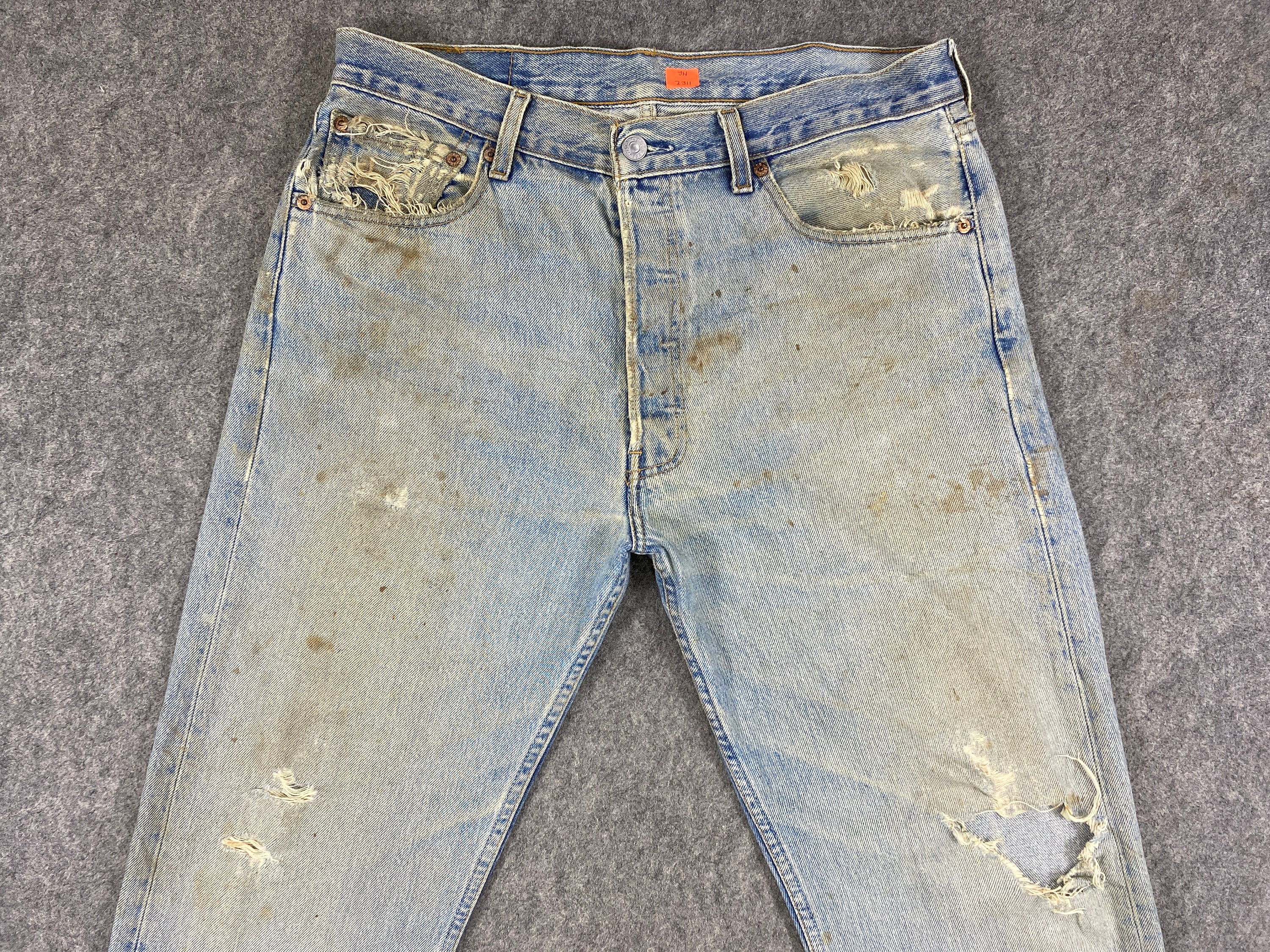 Vintage Levi's 501 Jeans 34x30 Dirty Used Light Blue Denim - Etsy