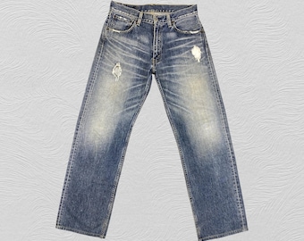 Vintage Levis 503 Jeans Distressed Denim Pants Size 31x31 Rare Levi Strauss 503 Custom Faded Indigo Japanese Style Workwear Streetwear Denim