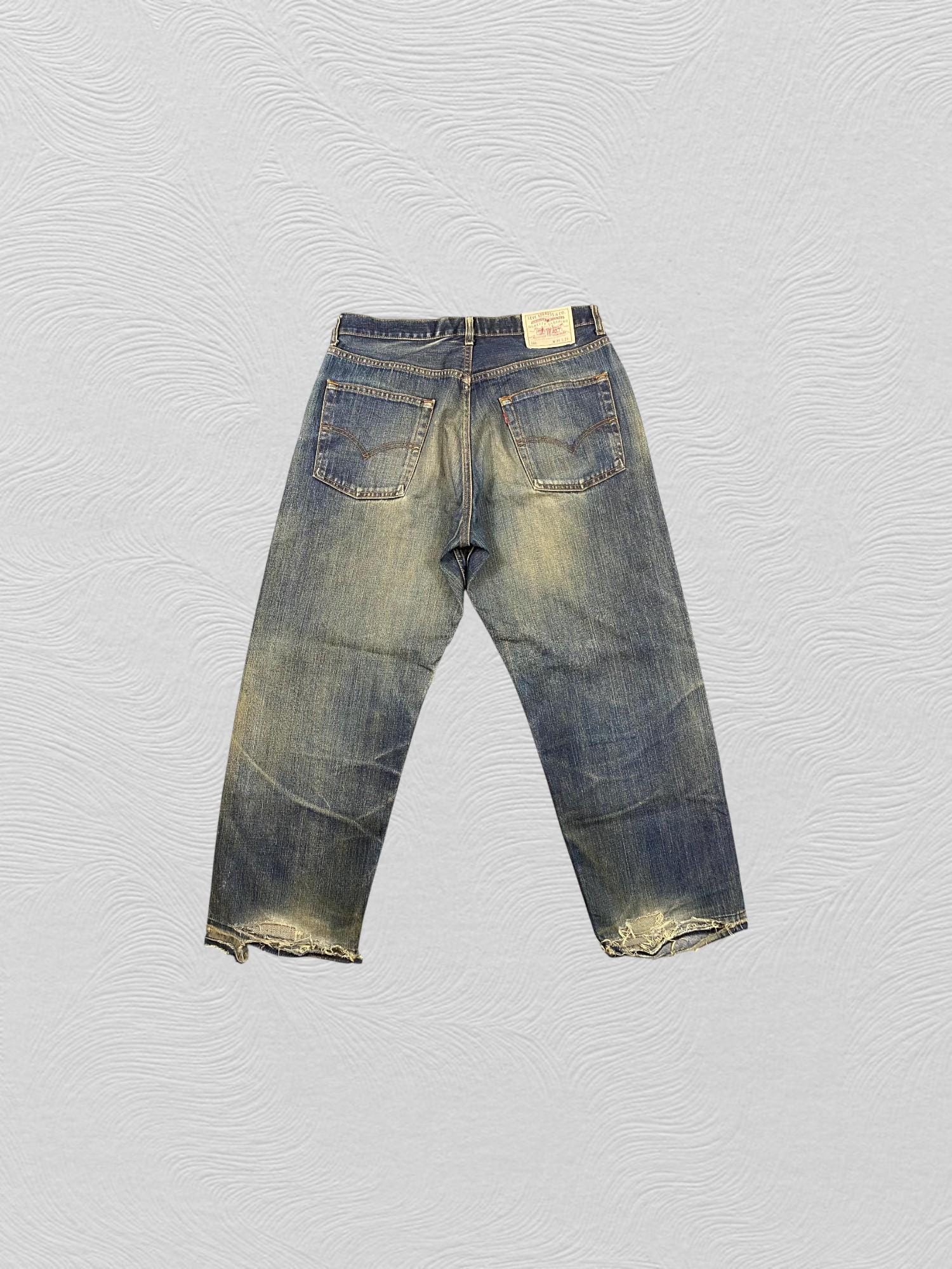 Size 33x29 Vintage Levis 569 Loose Straight Leg Jeans Distressed 