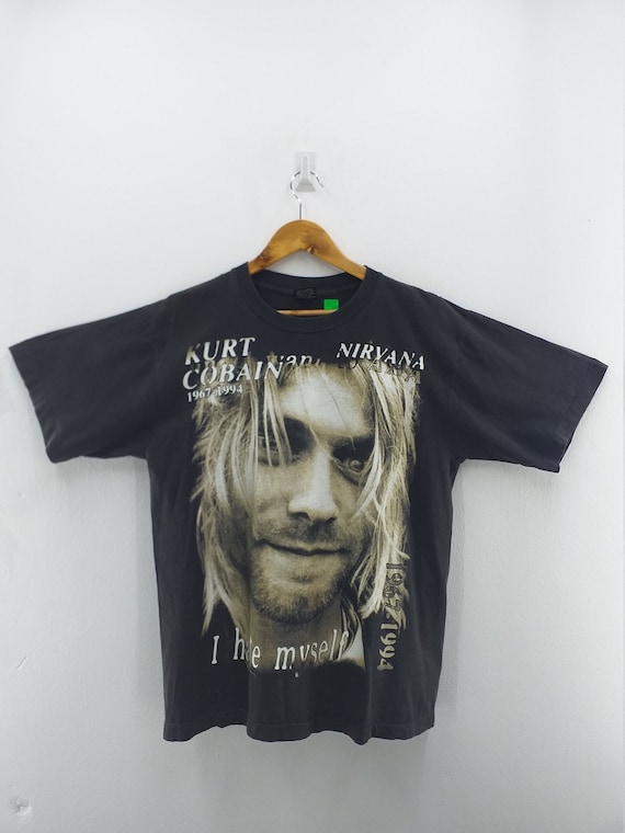 Vintage Kurt Cobain Tshirt L Size / Nirvana Band Tees I Hate | Etsy