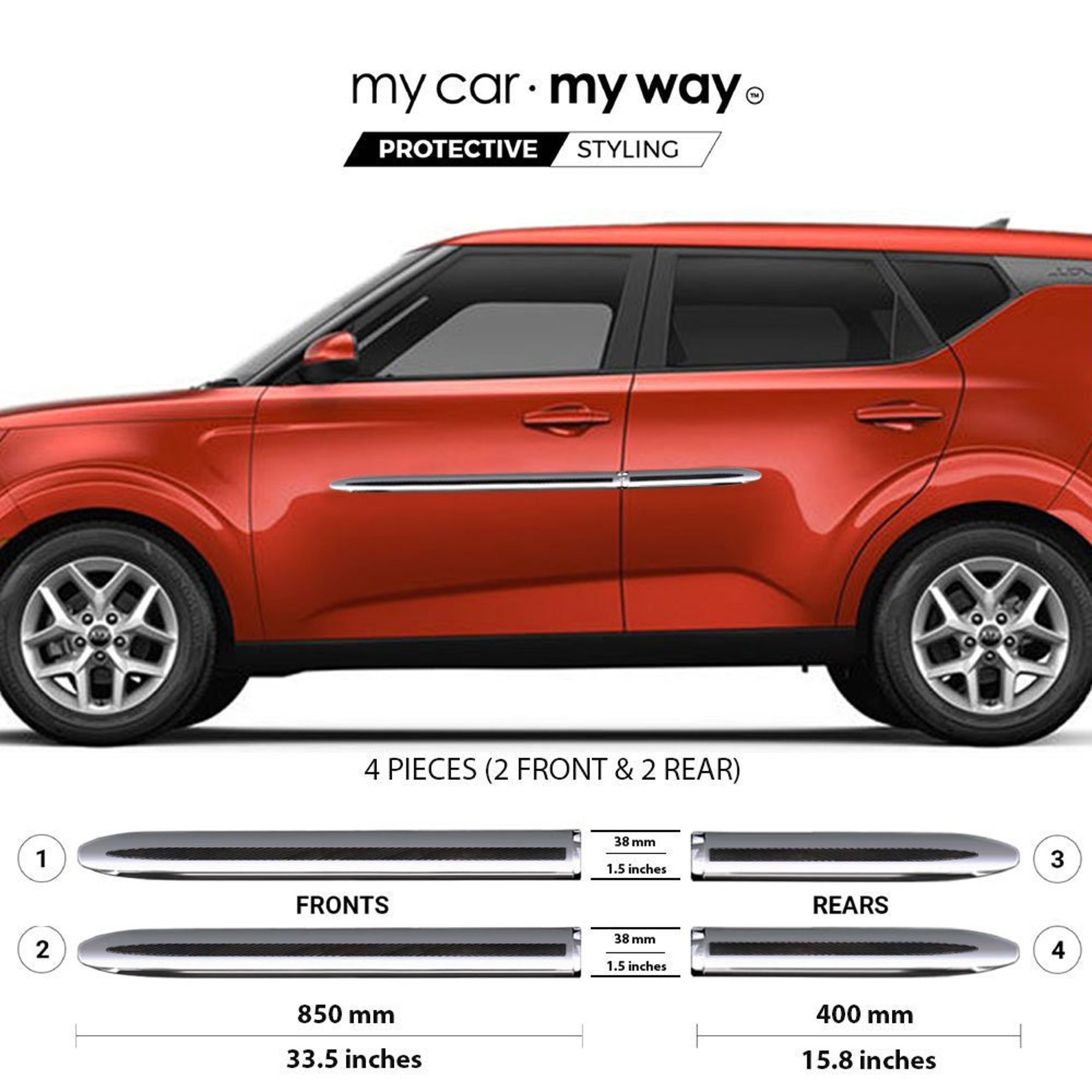 1.5 Wide Hybrid Body Side Molding Trim fits Kia Soul Etsy UK