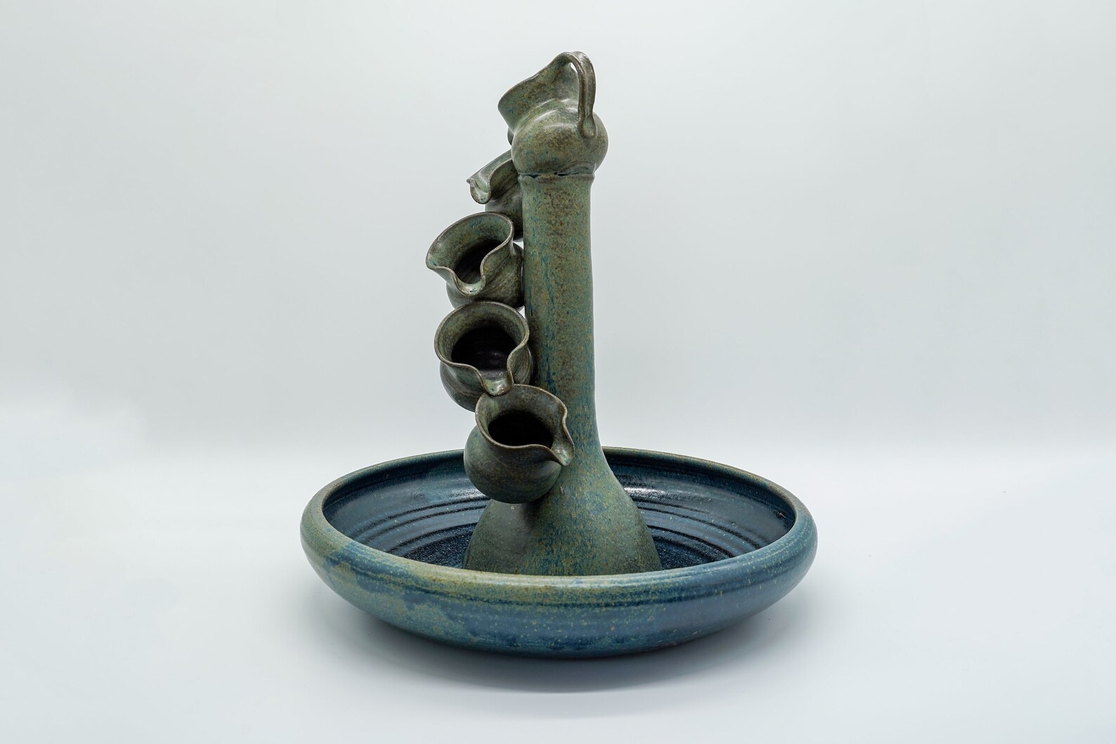 Handmade Ceramic Fountain Vintage Glazed Etsy