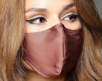Silk Satin Face Mask - Reusable, Washable, with Filter Pocket
