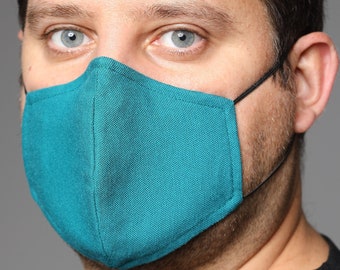 Cotton Face Mask, Nose Wire, Filter Pocket, Adjustable, Anti Fog