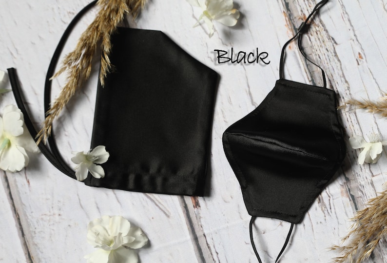 Silk Satin Powder Pink Handmade Face Mask With Nose Wire Etsy