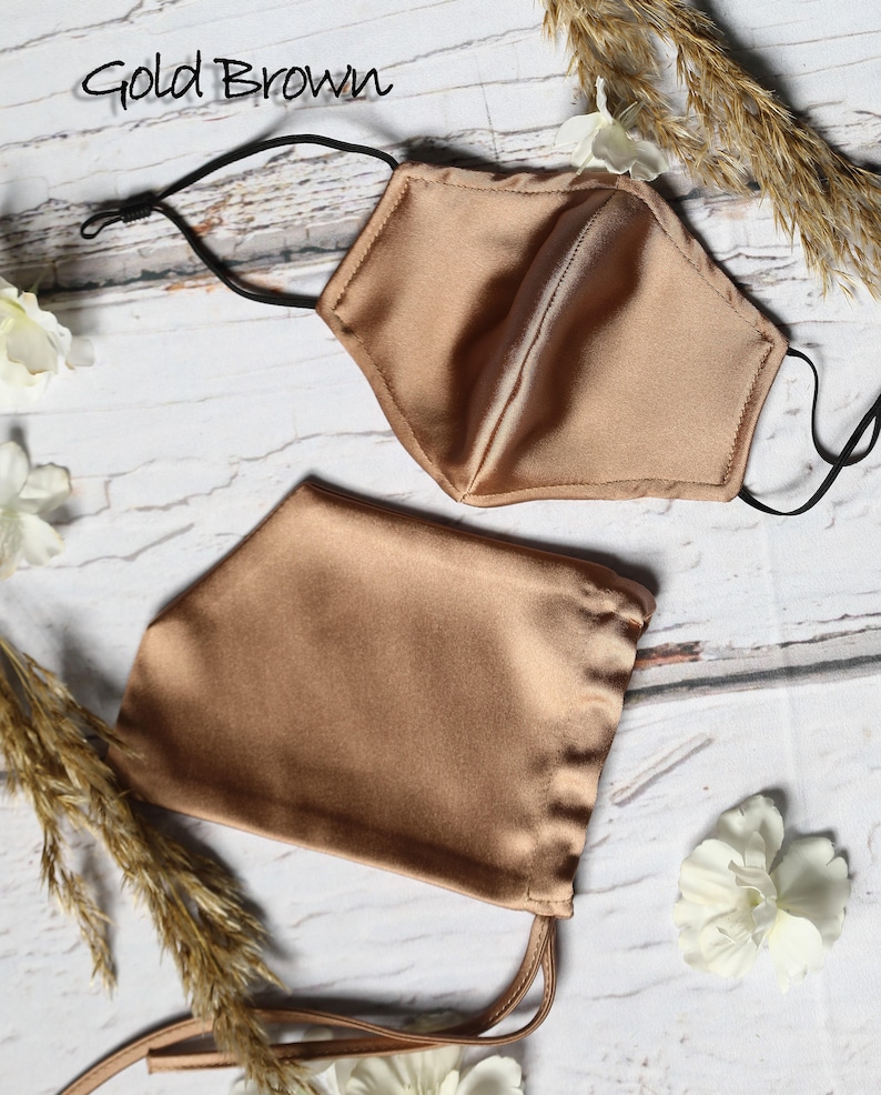 Silk Satin Powder Pink Handmade Face Mask With Nose Wire Etsy