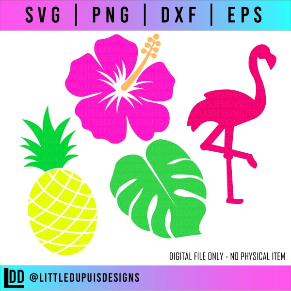 Tropical Svg Bundle, Pineapple Svg, Flamingo Svg, svg bundle, fleur svg, hibiscus svg, hawaiian svg design, Summer Svg Bundle, Tropical png