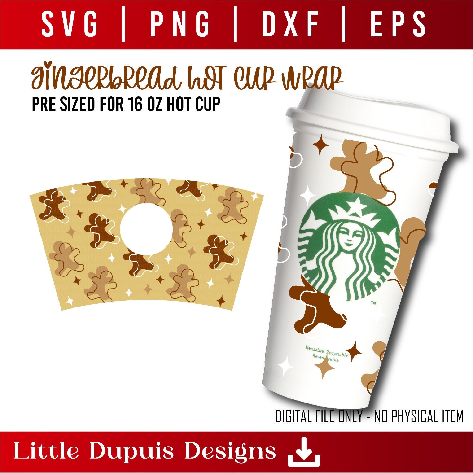 24 Oz Gingerbread Starbucks svg, Gingerbread svg, Funny Christmas tumbler  svg, Drink warp svg, Cut files - So Fontsy