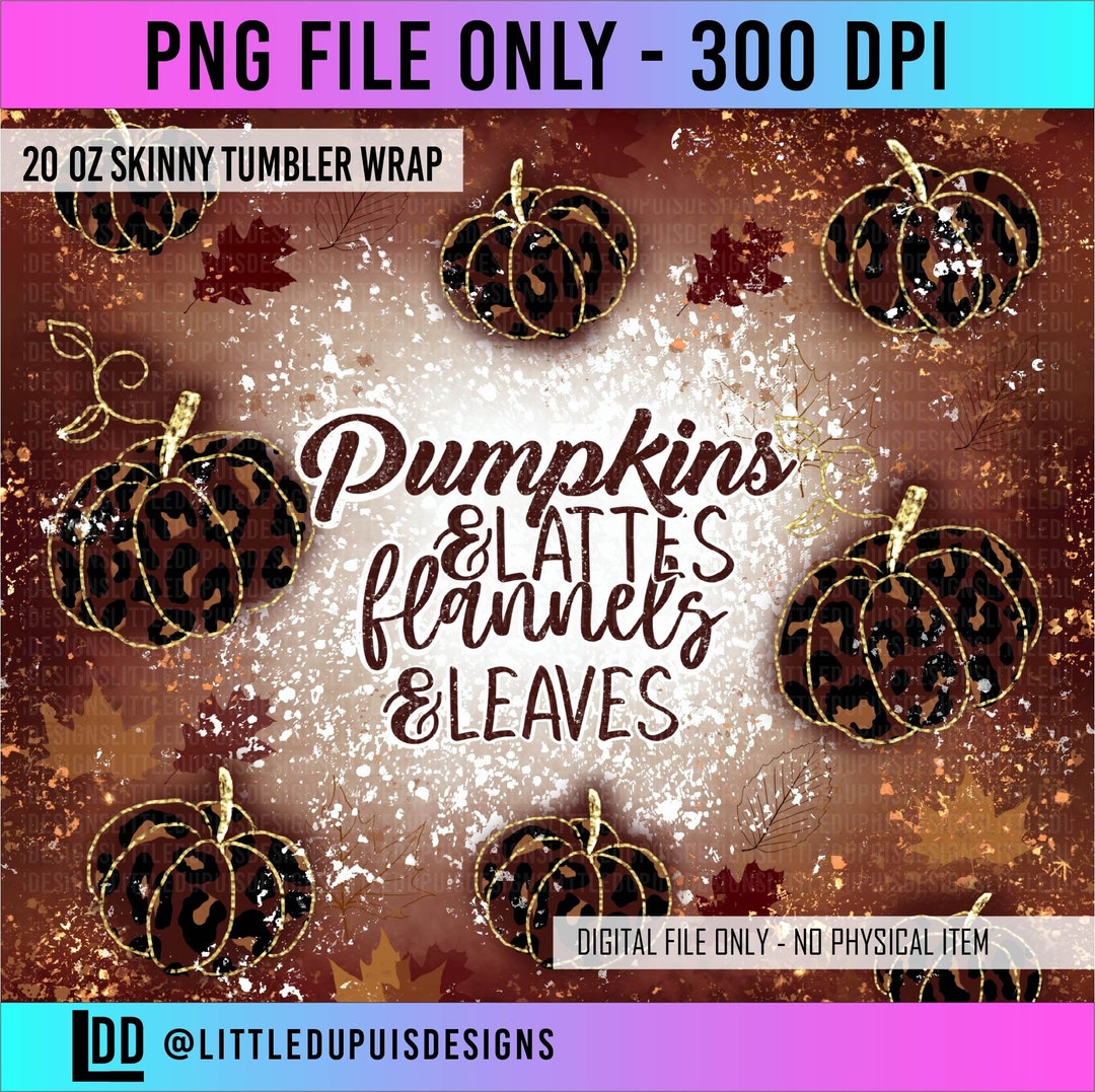 Fall 20 Oz Skinny Tumbler Design Sublimation, Fall 20 Oz Tumbler Png ...