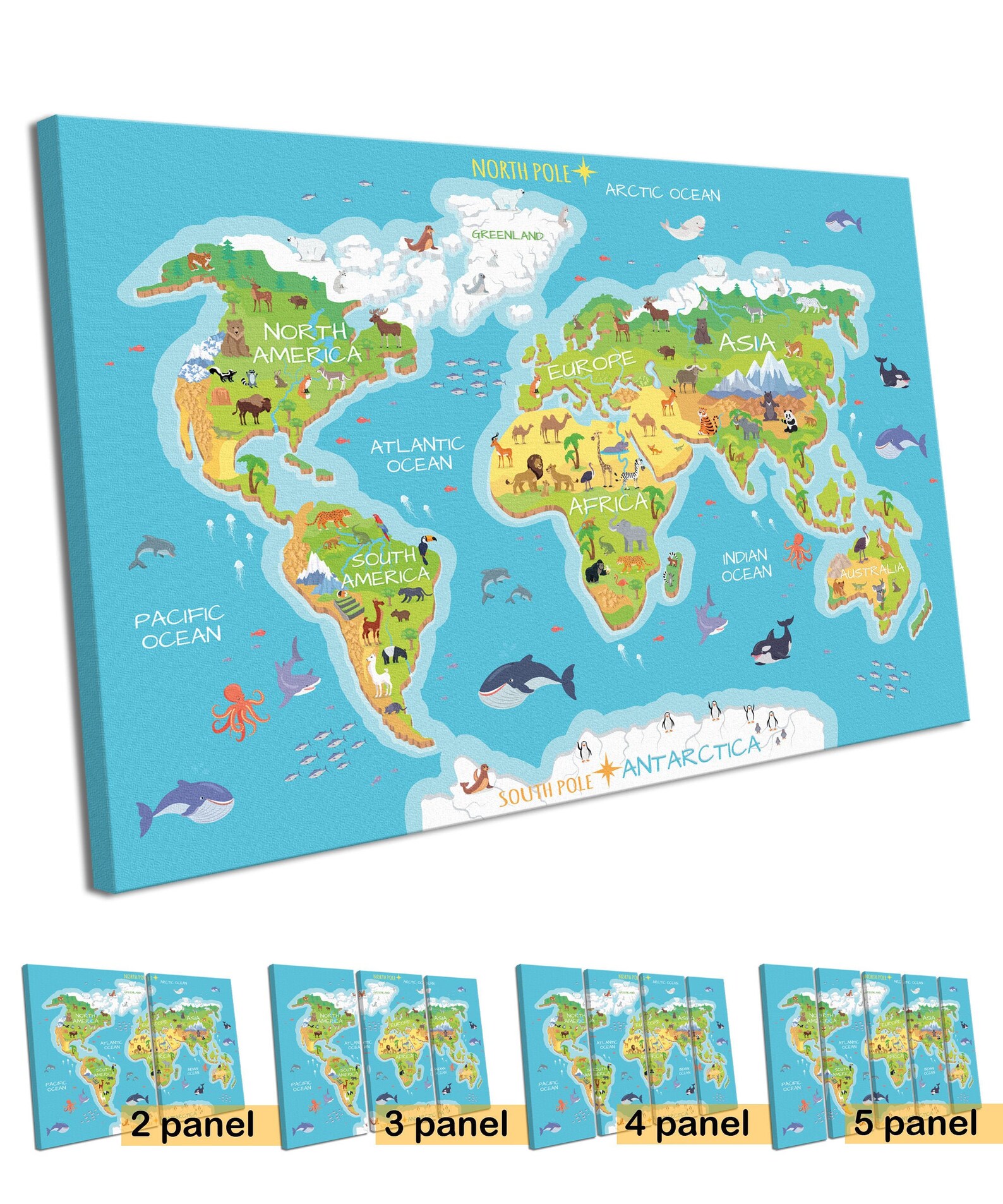 Cute World map nursery decor World map for kids room Etsy