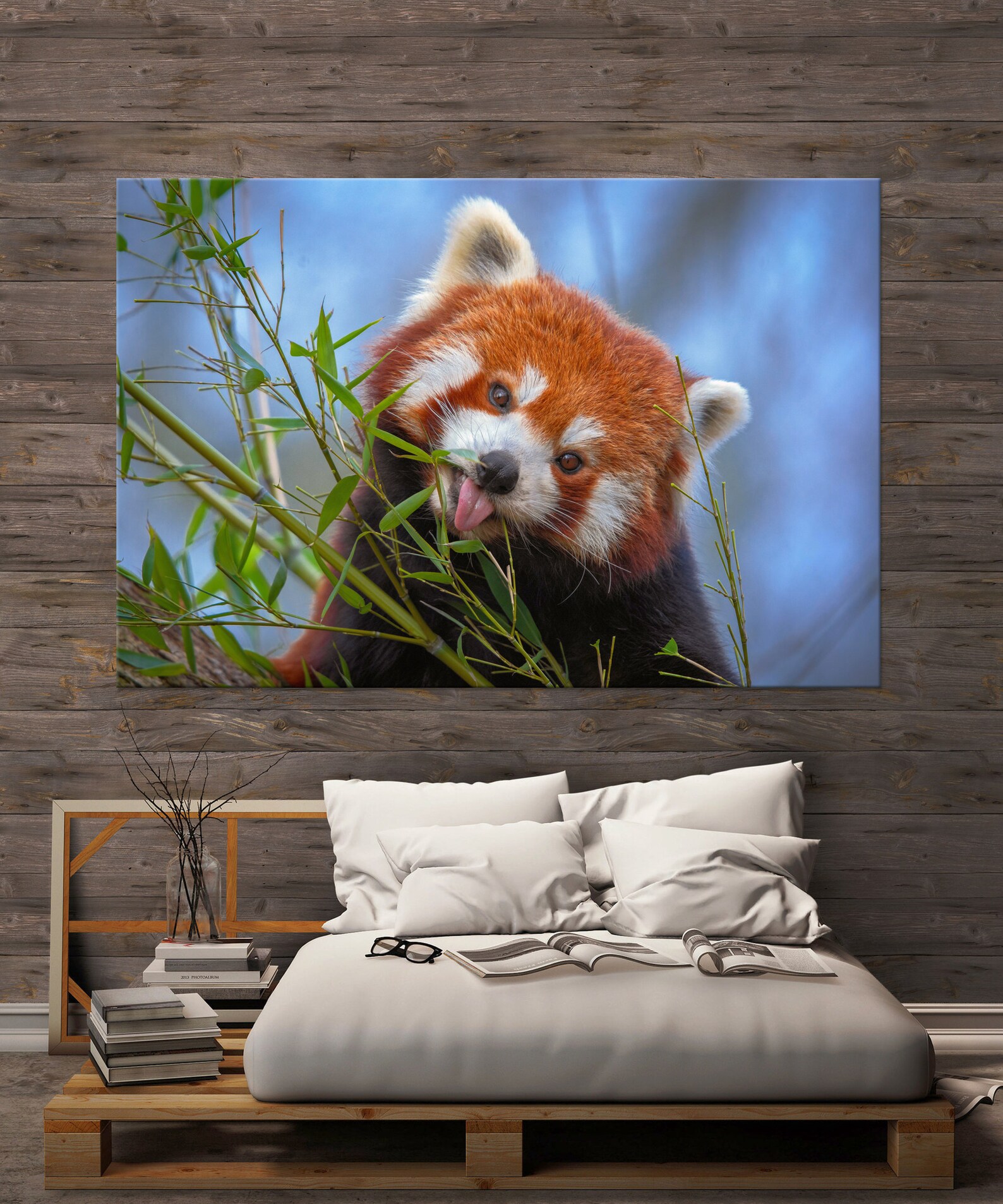 Red panda wall art canvas print wall art print animal canvas Etsy