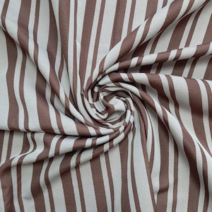 Vintage Gestreifter Stoff - braun und grau gestreifter Stoff mit Silberfäden - Vintage Textil - 100 x 350 cm