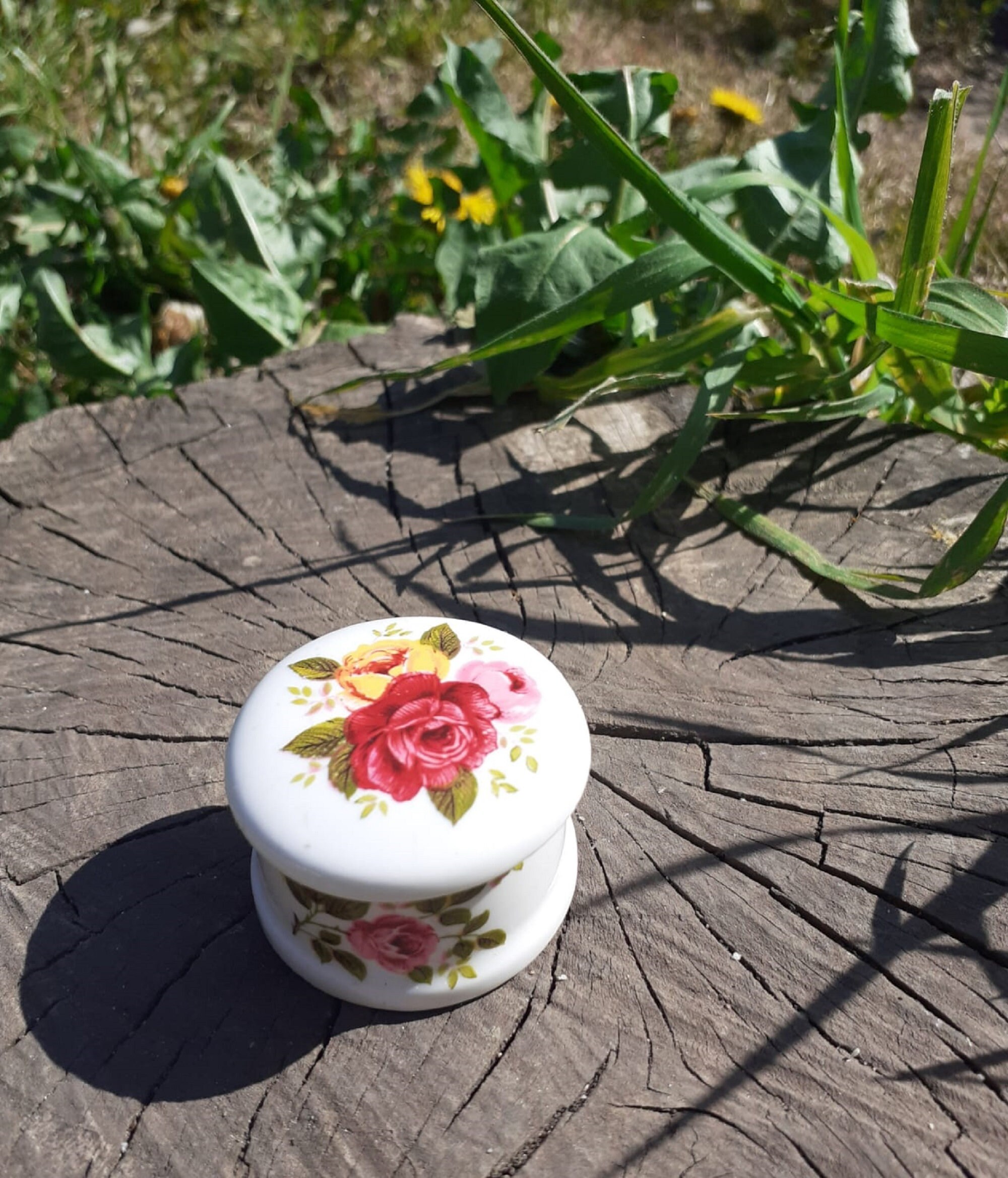 Small Elegant Vintage Pomade Jar Trinket box Fine Bone China Etsy