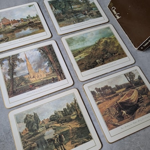 Vintage Clover Leaf placemats English Landscape Artist John Constable Artwork vintage Placemats Hotplates