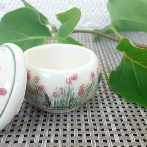 Beautiful Vintage Floral Handmade Trinket box dish Elegant Pomade Jar Lovely gift Made in Cyprus Limited edition