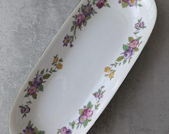 Bavaria Oval Plate Floral Vintage Dish Fish Salad serving plate Germany pottery Home vintage