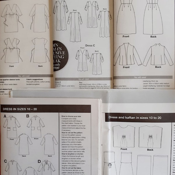 The Prima paper - pattern Tunic, Dress, Jacket, Kaftan  size 10-20 pattern