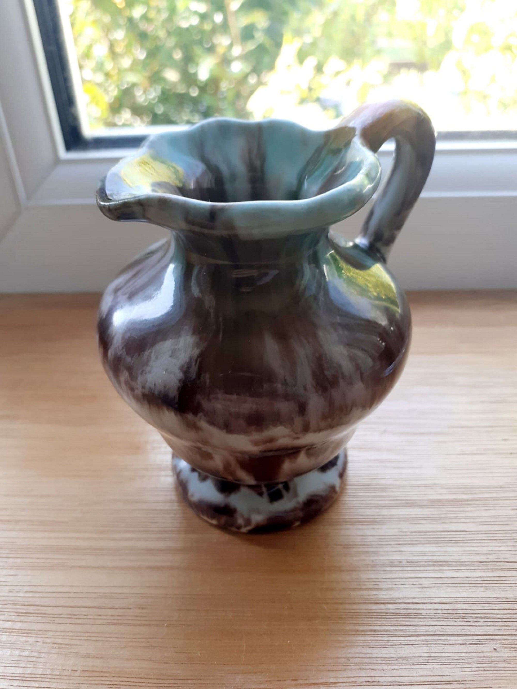 Vintage West Germany Pottery Vase Jug MidCentury Miniature Etsy