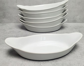 Superwhite Porcelain Oval Eared Dish 22cm - Set of 6 tableware - porcelain oven dish