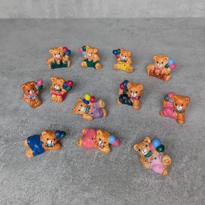 Collection of cute Teddy Bear Miniature figurines ceramic bear miniature figurine - small decoration - collectible - Small toy figurines