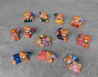 Collection of cute Teddy Bear Miniature figurines ceramic bear miniature figurine - small decoration - collectible - Small toy figurines