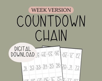 Daily Countdown Chain Printable Digital Download - Numbered One Year ...