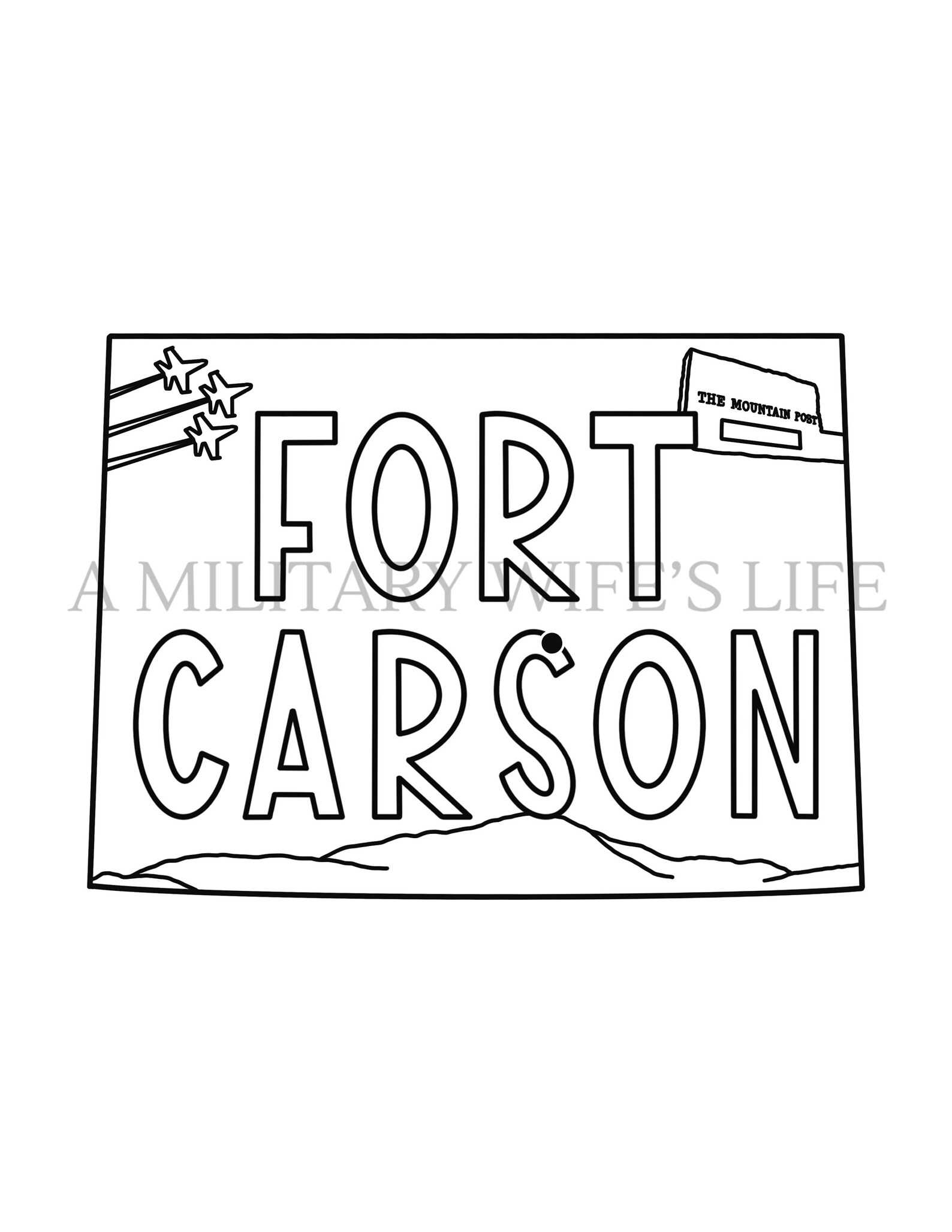 Fort Carson Print Unframed Military Base Illustration Etsy